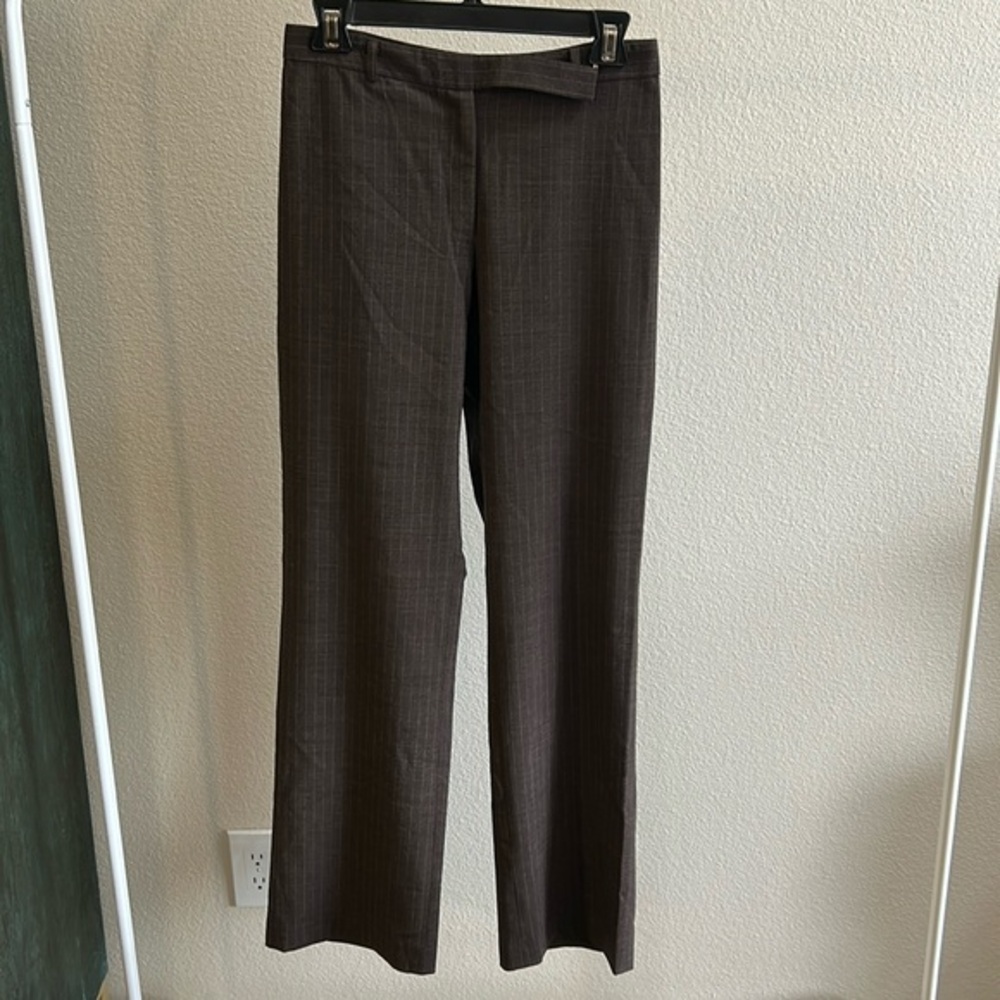 Brooks Brothers Straight leg Unlined Pants Brown Pinstripe
